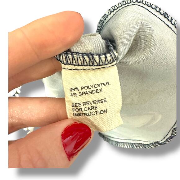 B My Story Blue Floral Hummingbird Ultra High Waist Wide Leg Parachute Pants - Picture 8 of 8